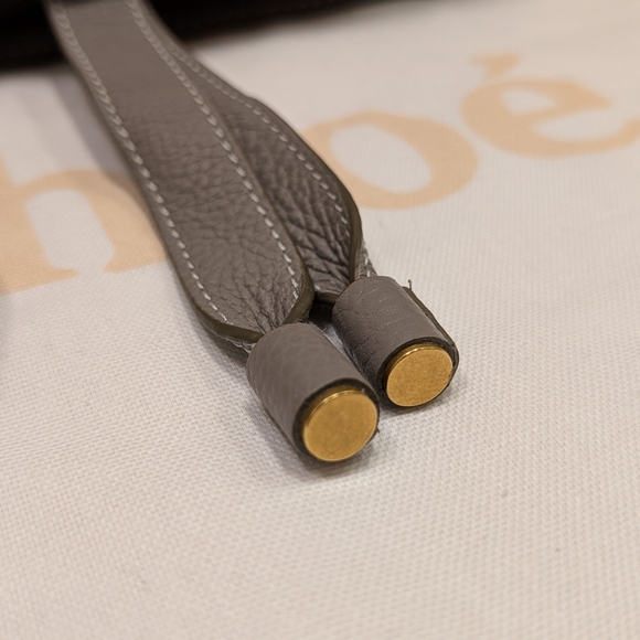 ⚡SOLD⚡NWT Chloé Marcie Satchel Bag in Cashmere Grey Grain Leather - Picture 13 of 16